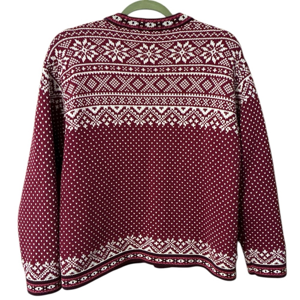 L.L. Bean Nordic Fair Isle Pullover Sweater Cotton Ski Cottage Cozy Vintage - Picture 2 of 4